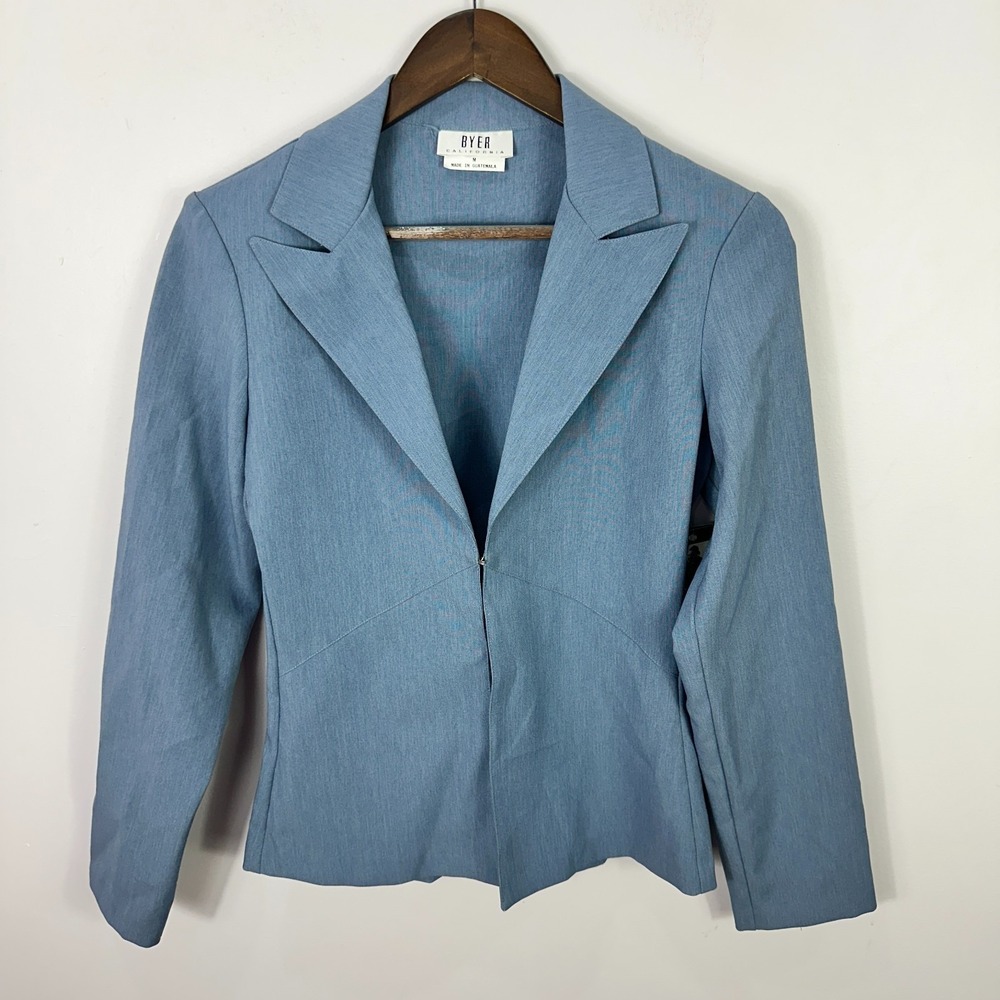 Y2K Byer California Blazer M Blue Office Siren Power Dressing Career Chic‎ Nwt